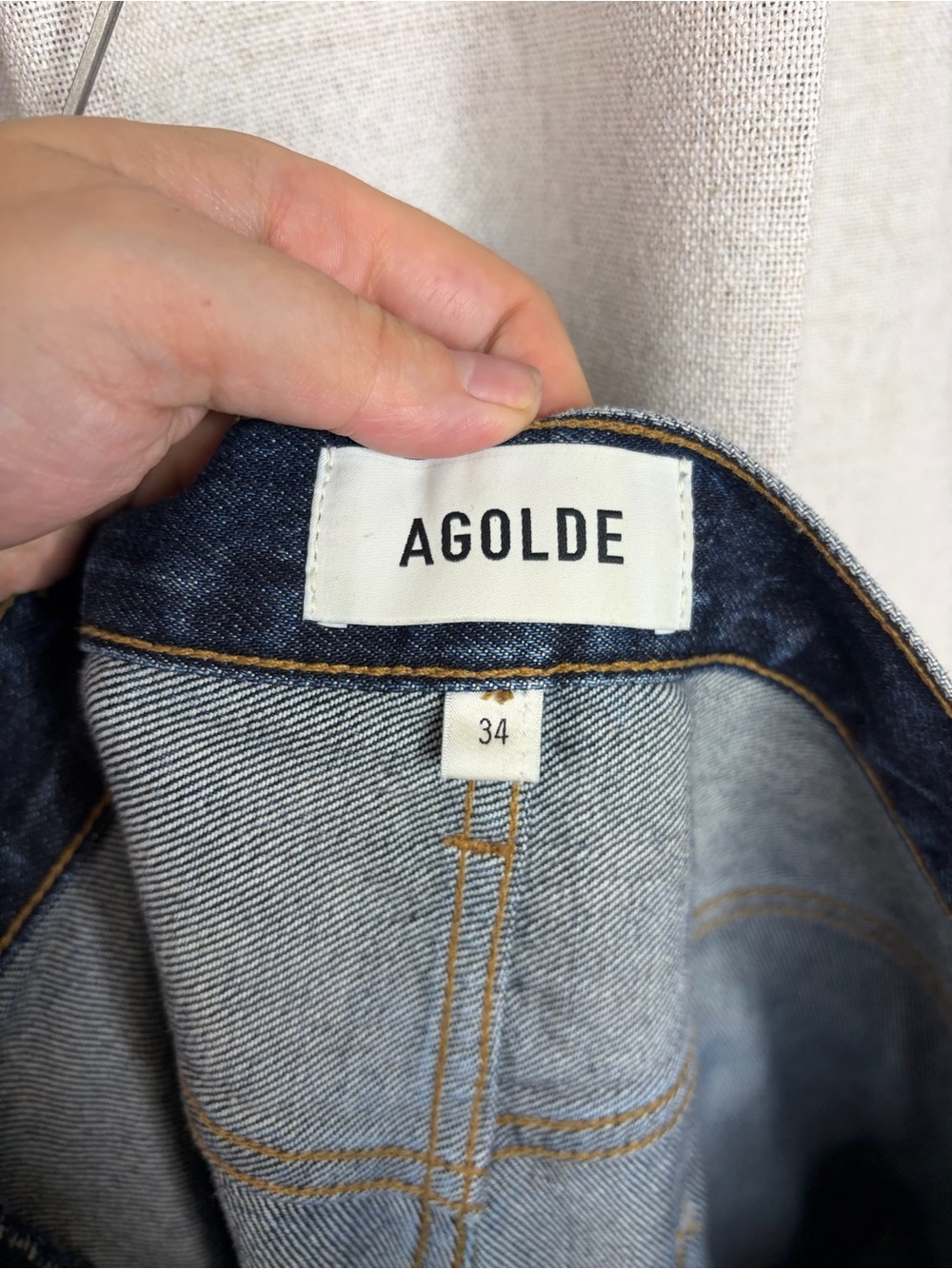 Agolde Wide-Leg Dark Blue Denim Jeans - Picture 9 of 10